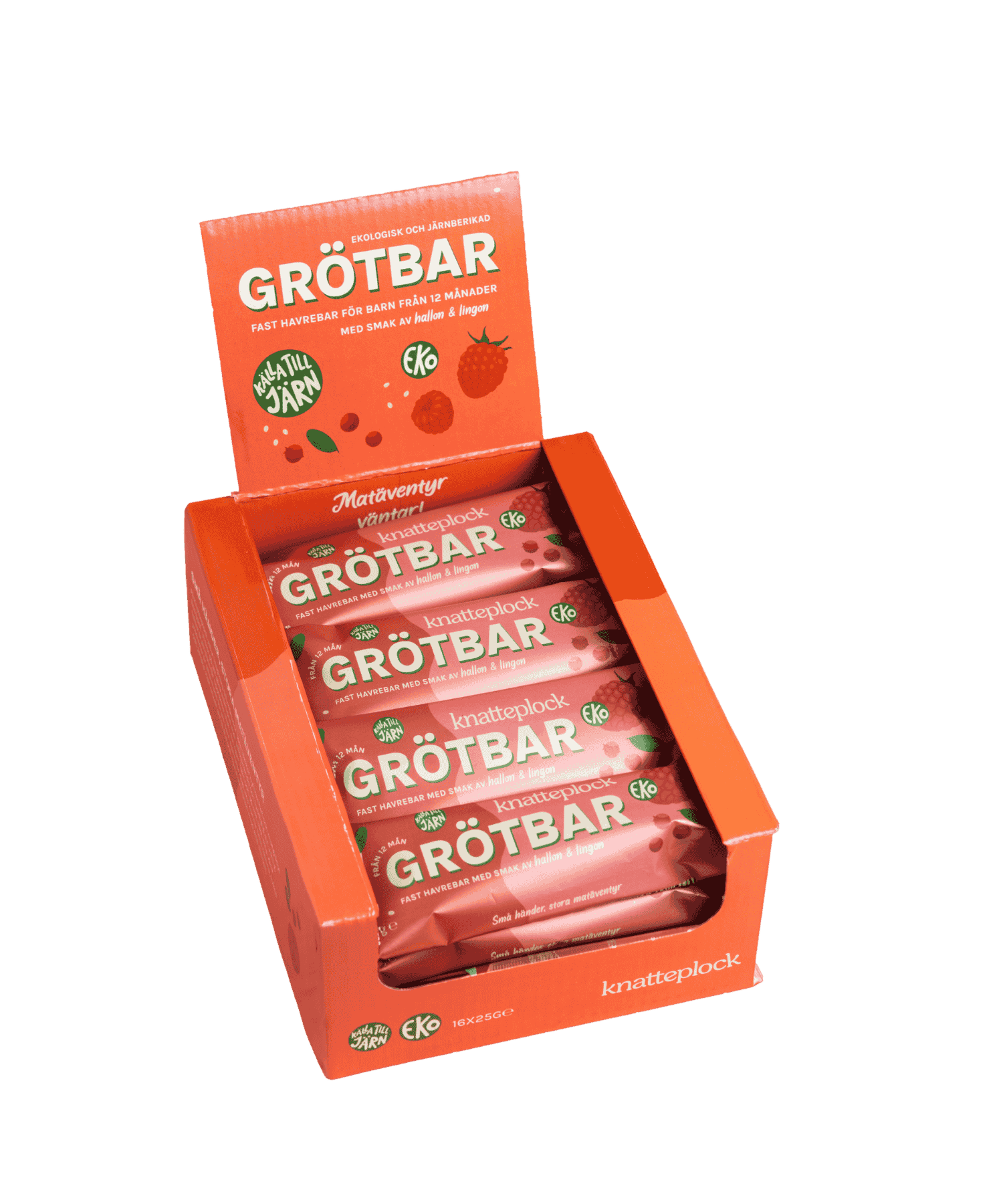 Knatteplock Grötbar Hallon & Lingon 16 st