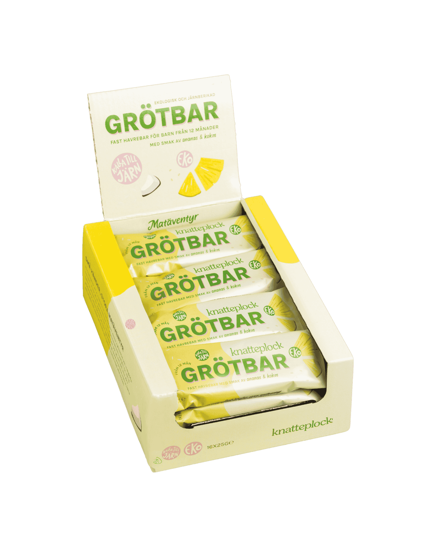 Knatteplock Grötbar Ananas & Kokos 16 st