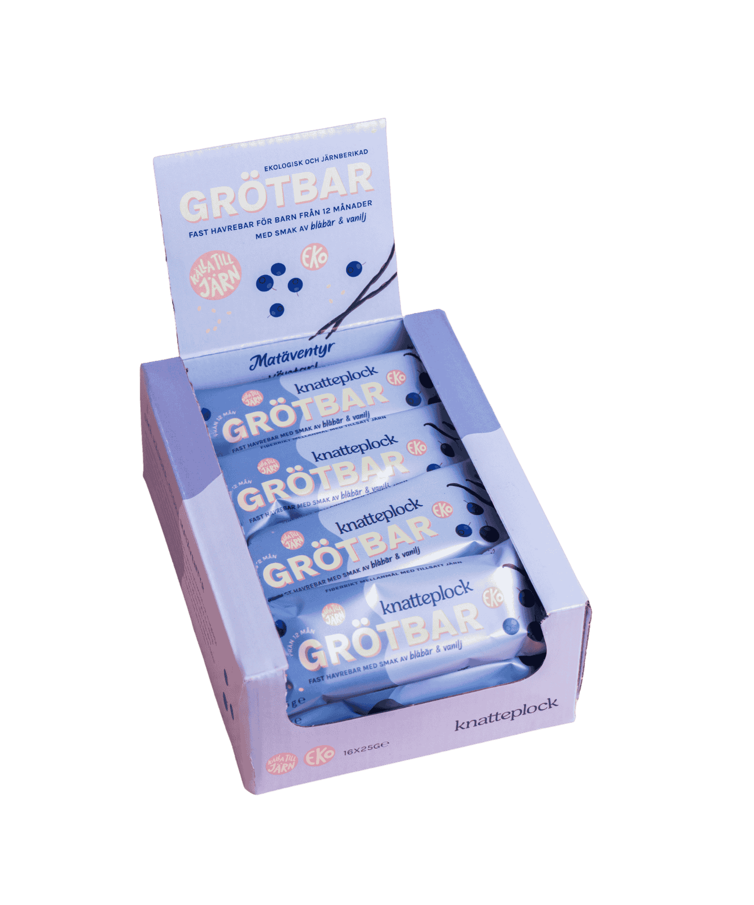 Knatteplock Grötbar Blåbär & Vanilj 16 st