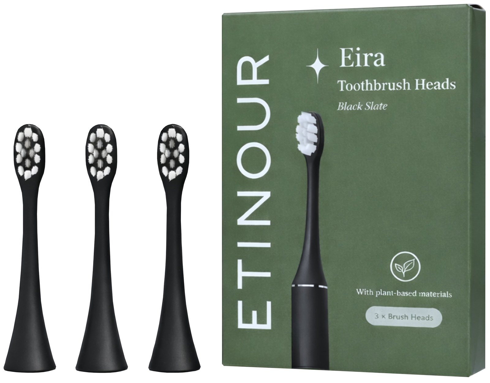 Etinour Eira Toothbrush Heads Black Slate 3 st