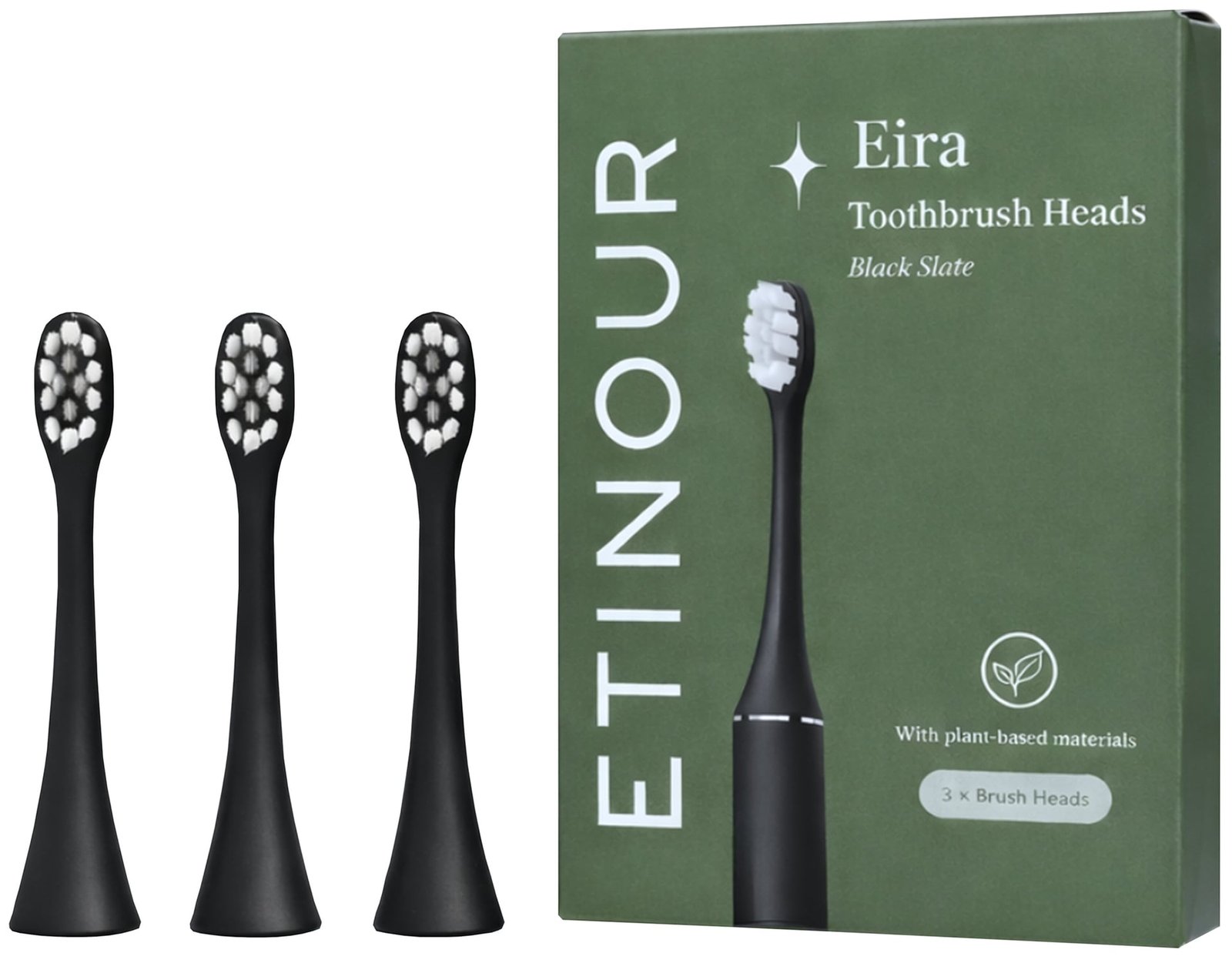 Etinour Eira Toothbrush Heads Black Slate 3 st