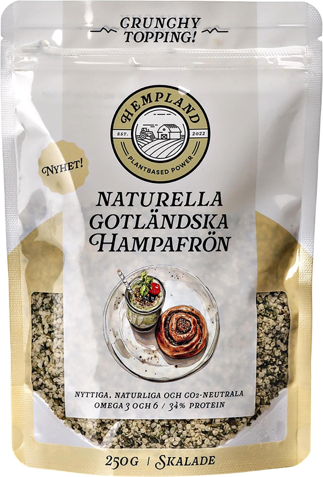 Hempland Skalade Naturella Hampafrön 250 g