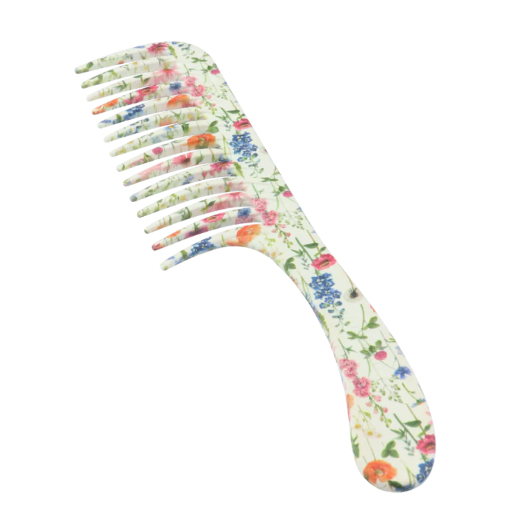 Denman Deluxe D28 Wide Tooth Detangler Comb Floral Fantasies