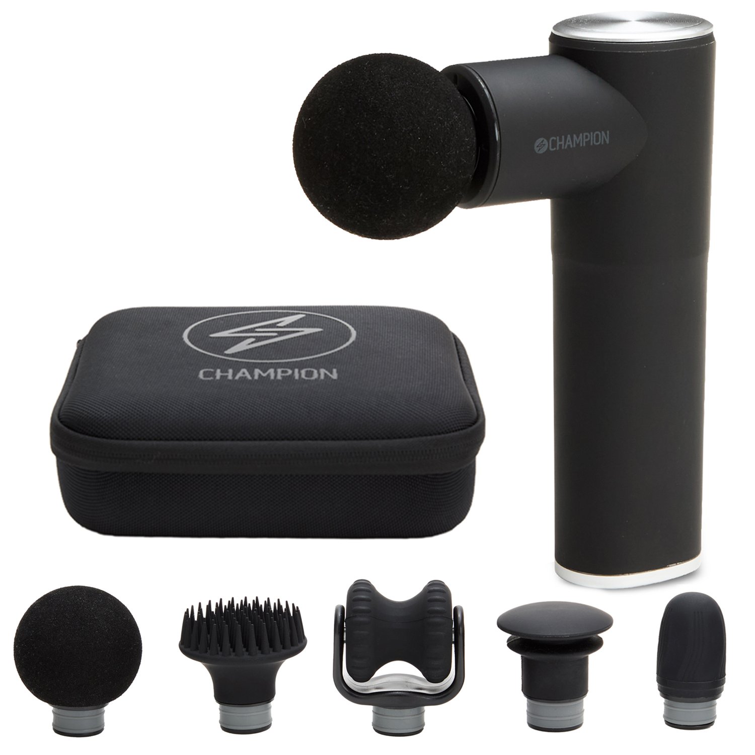 Champion Massagepistol Compact Power 3300RPM 1800mAh MG400 Svart/Silver