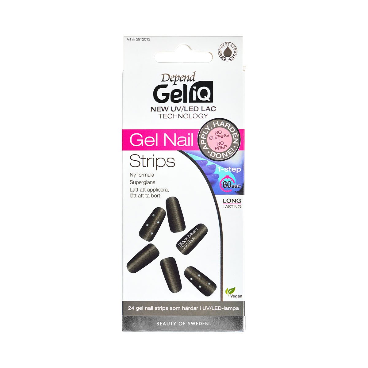 Depend Gel iQ Gel Nail Strips Black Mesh Cat Eye Nord