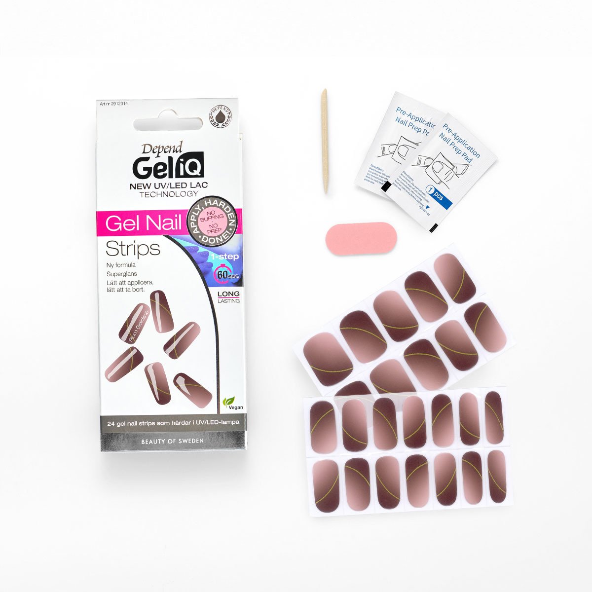 Depend Gel iQ Gel Nail Strips Plum Goldline Nord