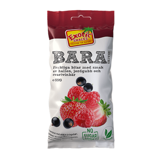 Exotic Snacks BARA Jordgubb, Hallon & Svartvinbär 55 g