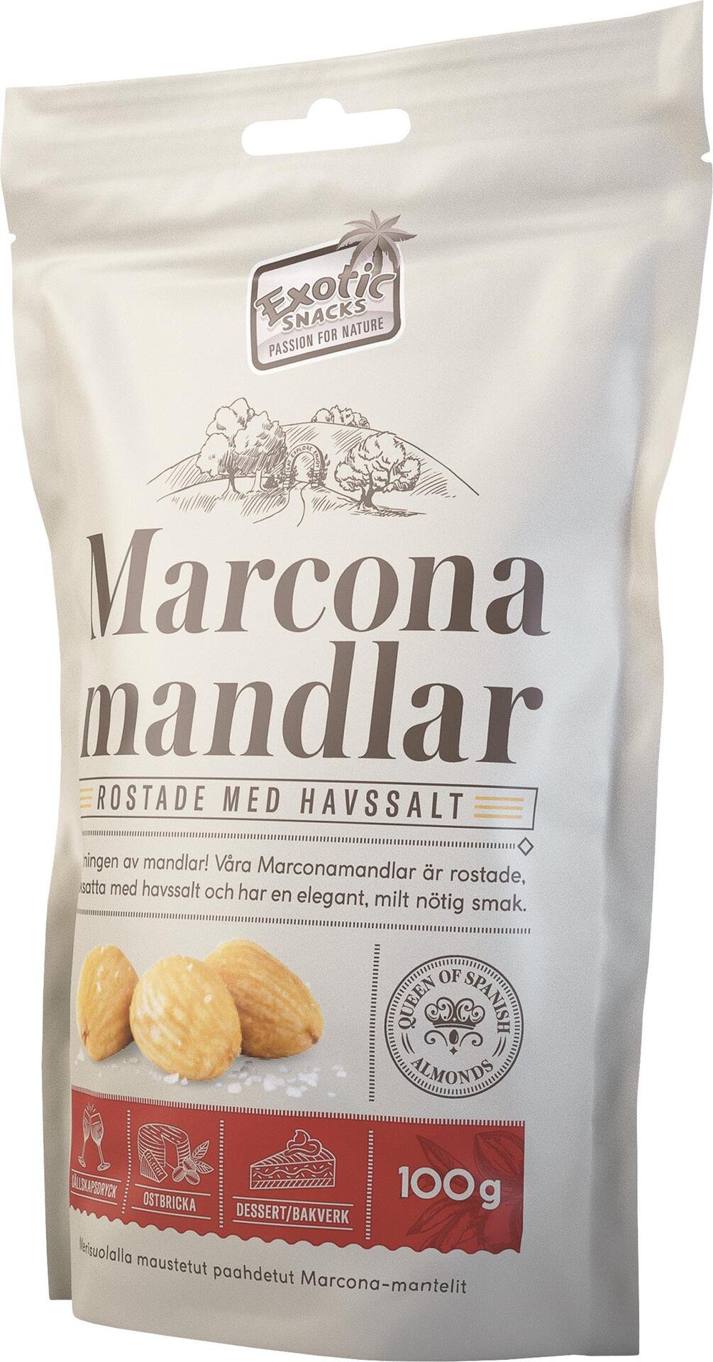 Exotic Snacks Marconmandlar Rostade med Havssalt 100 g