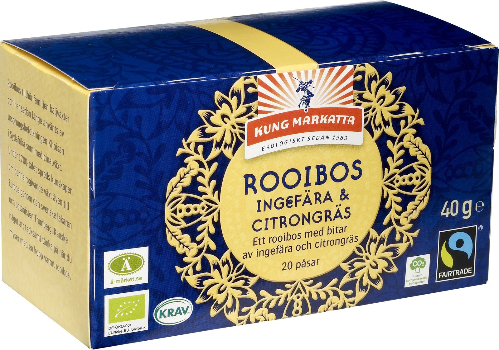 Kung Markatta Roobios Ingefära & Citrongräs 20 st