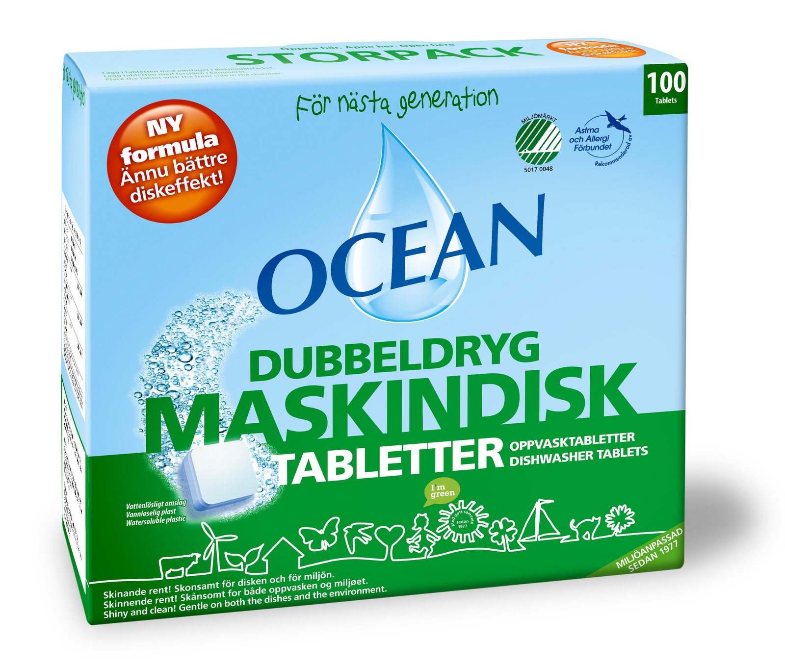 Ocean Maskindisktabletter 100 st