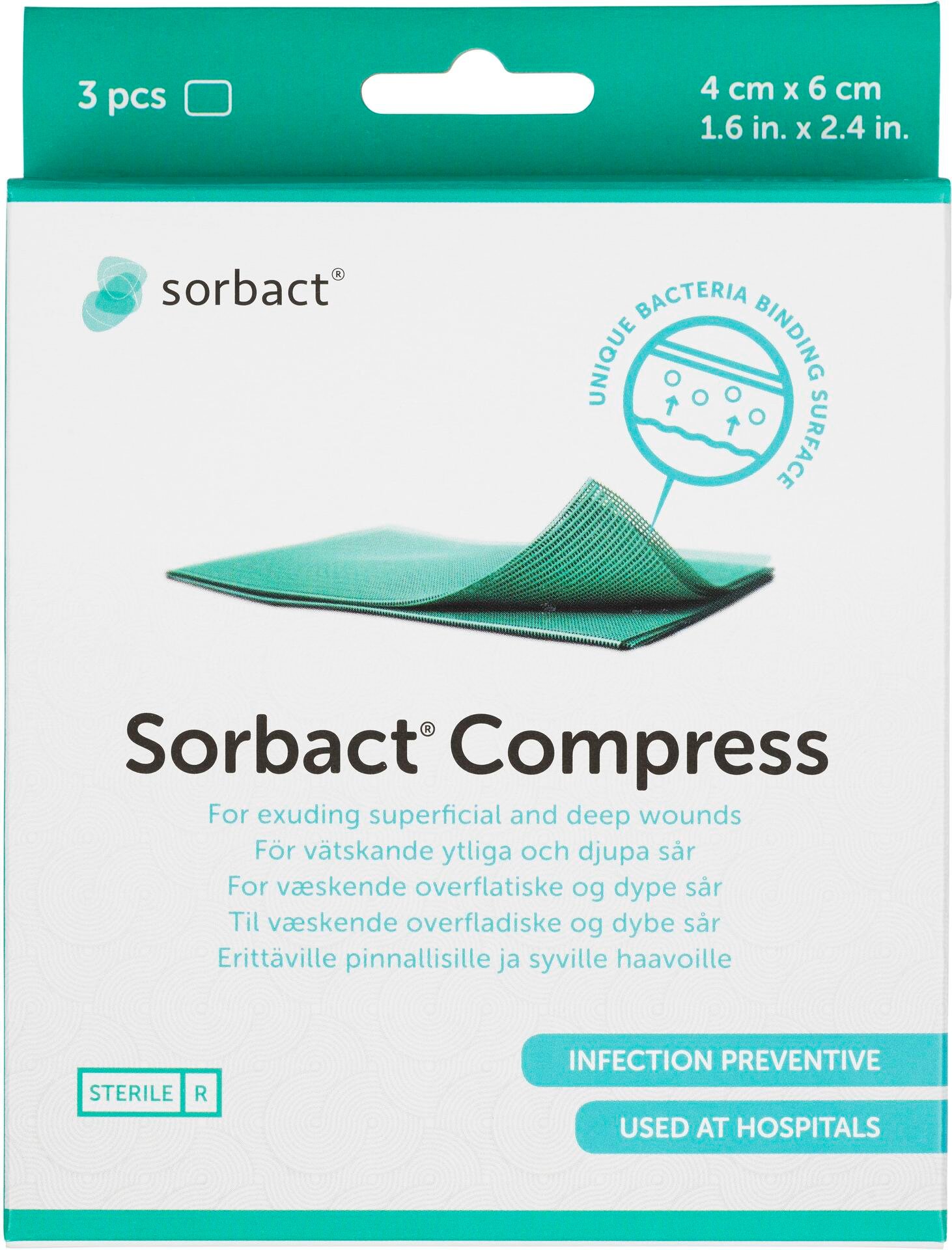 Sorbact Compress 4 x 6cm 3st