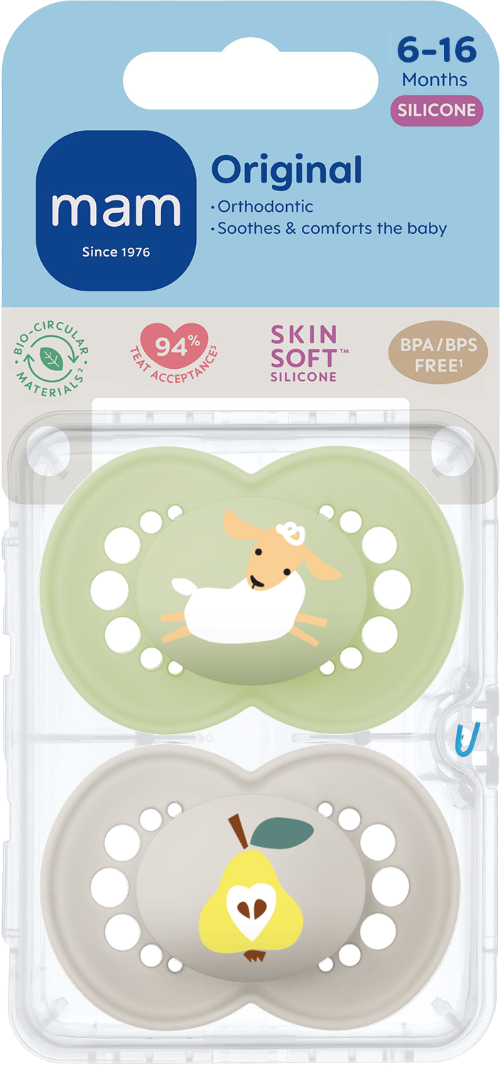 MAM Original 6-16 Månader Silikon 2 st - Olika färger