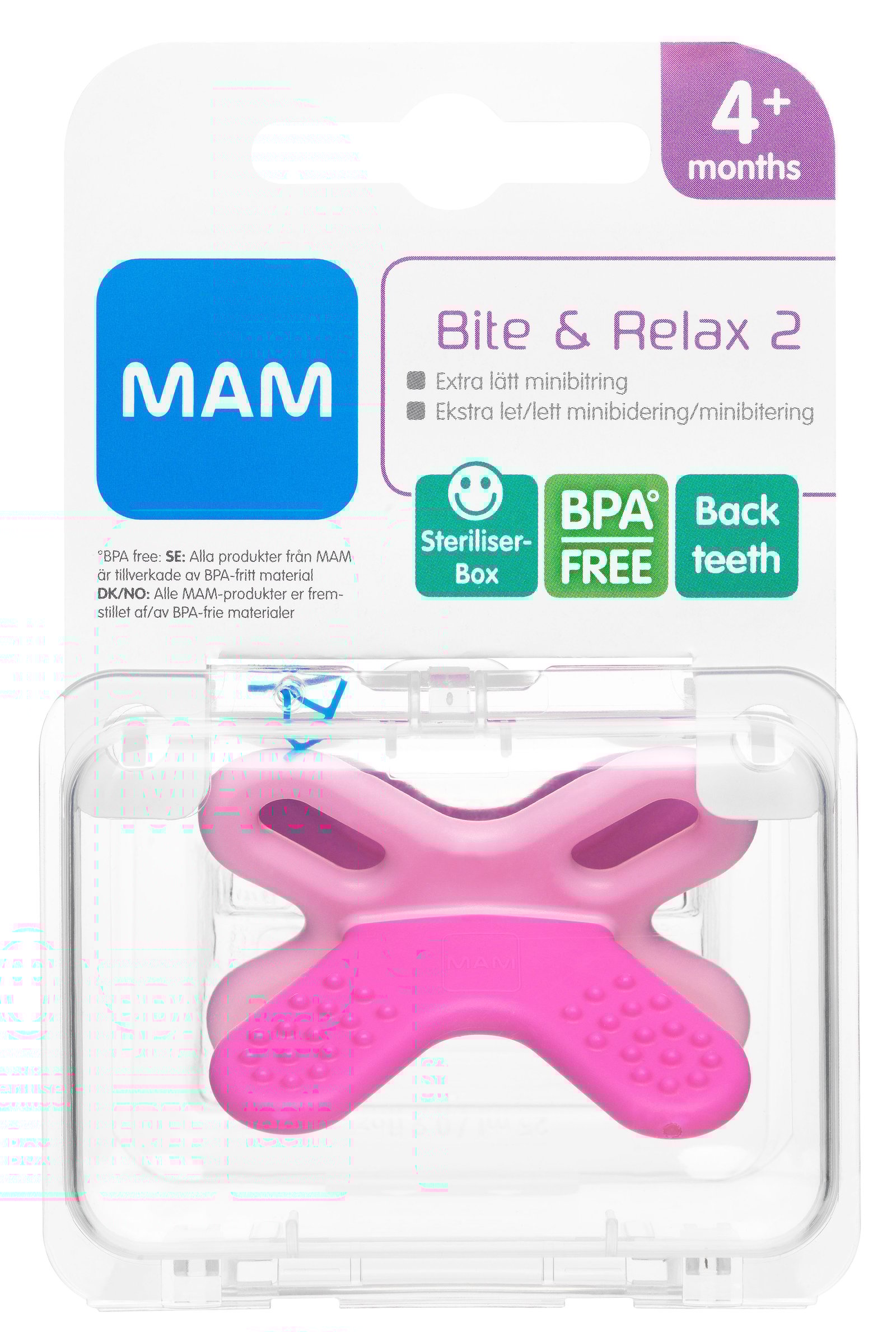 MAM Bite & Relax Phase 2 Bitring 4+ Månader 1 st - Olika färger