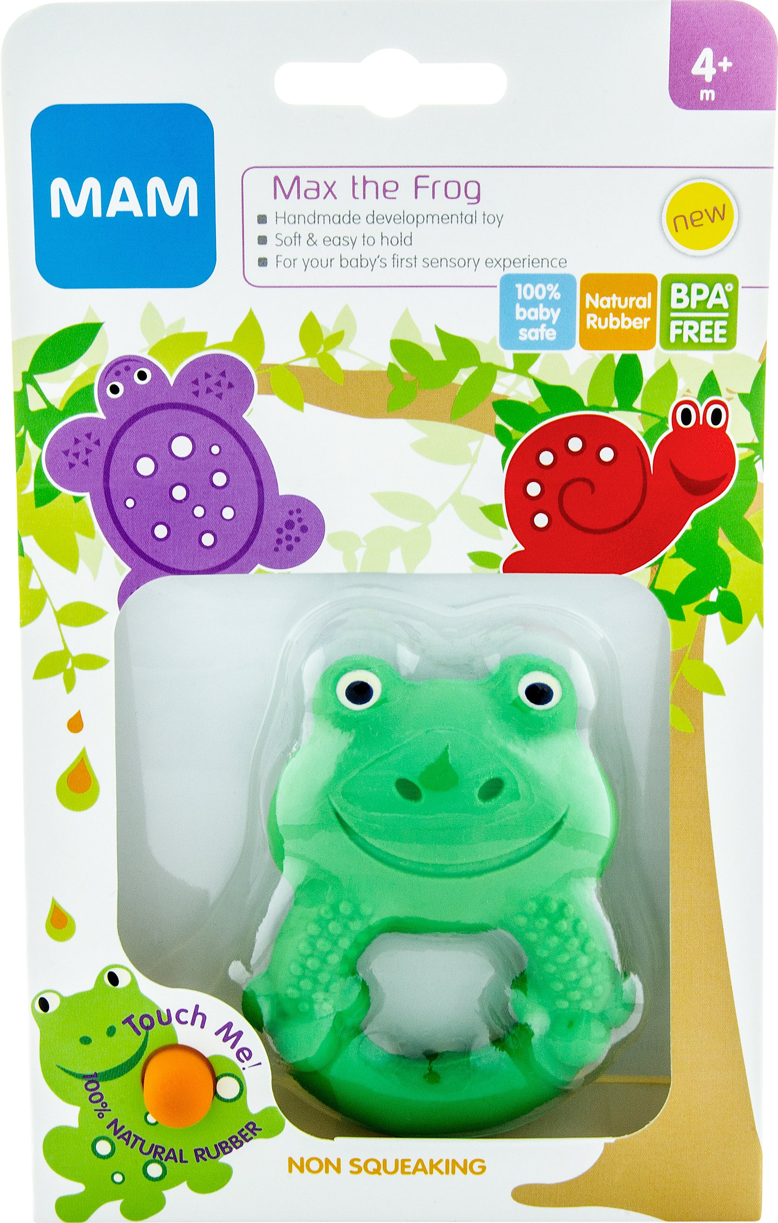 MAM Bitring Max The Frog Utvecklingsleksak +4 Månader Naturgummi 1 st