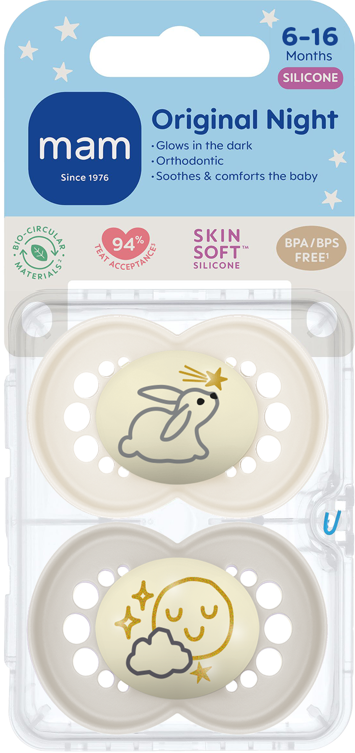 MAM Original Night Nappar 6-16 Månader Silikon 2 st - Olika färger