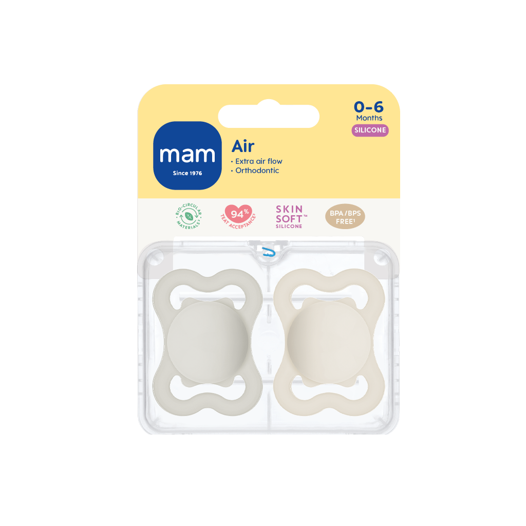 MAM Air Nappar 0-6 Månader Silikon 2 st - Olika färger