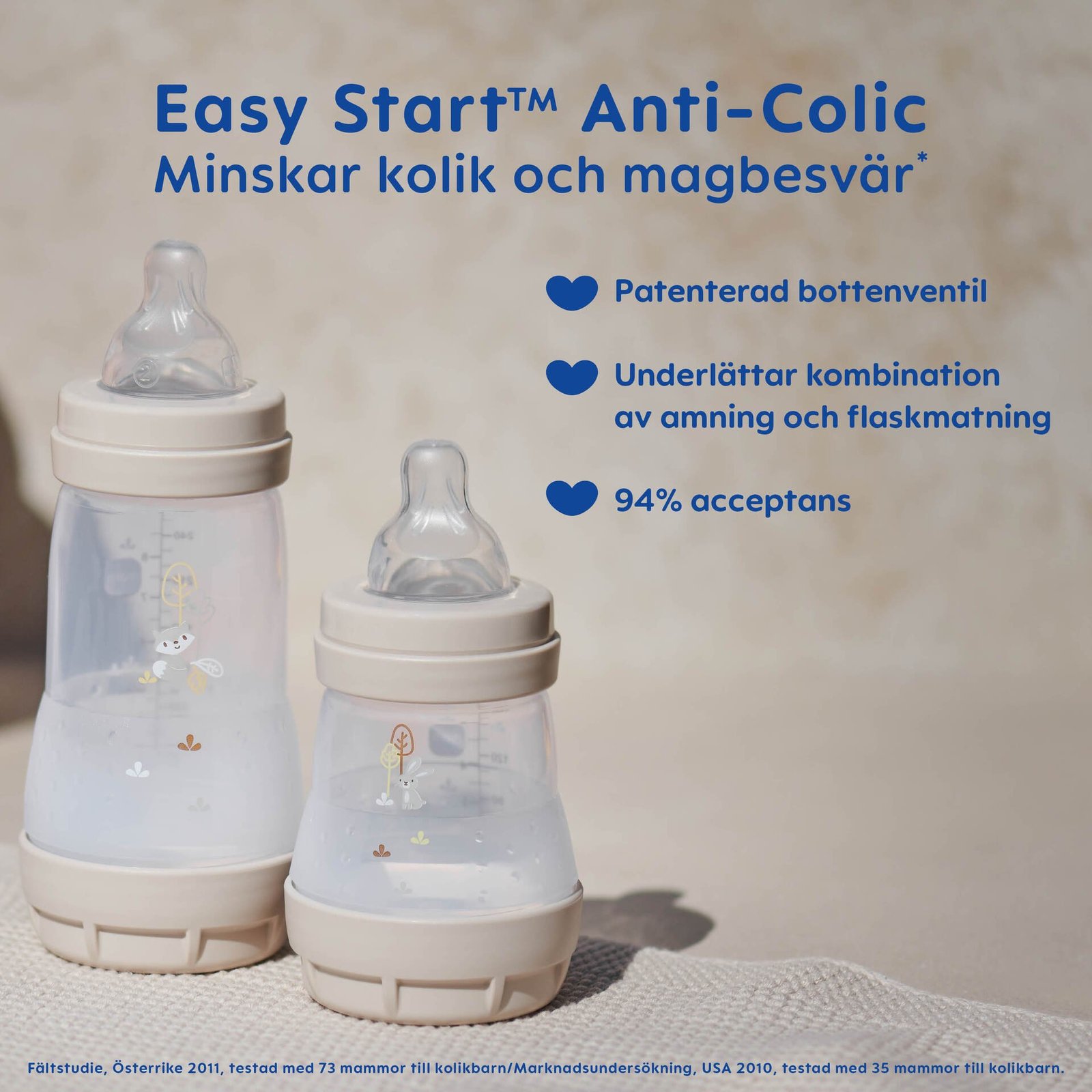 MAM Easy Start Anti Colic Nappflaska 0+ Månader 260 ml - Olika färger