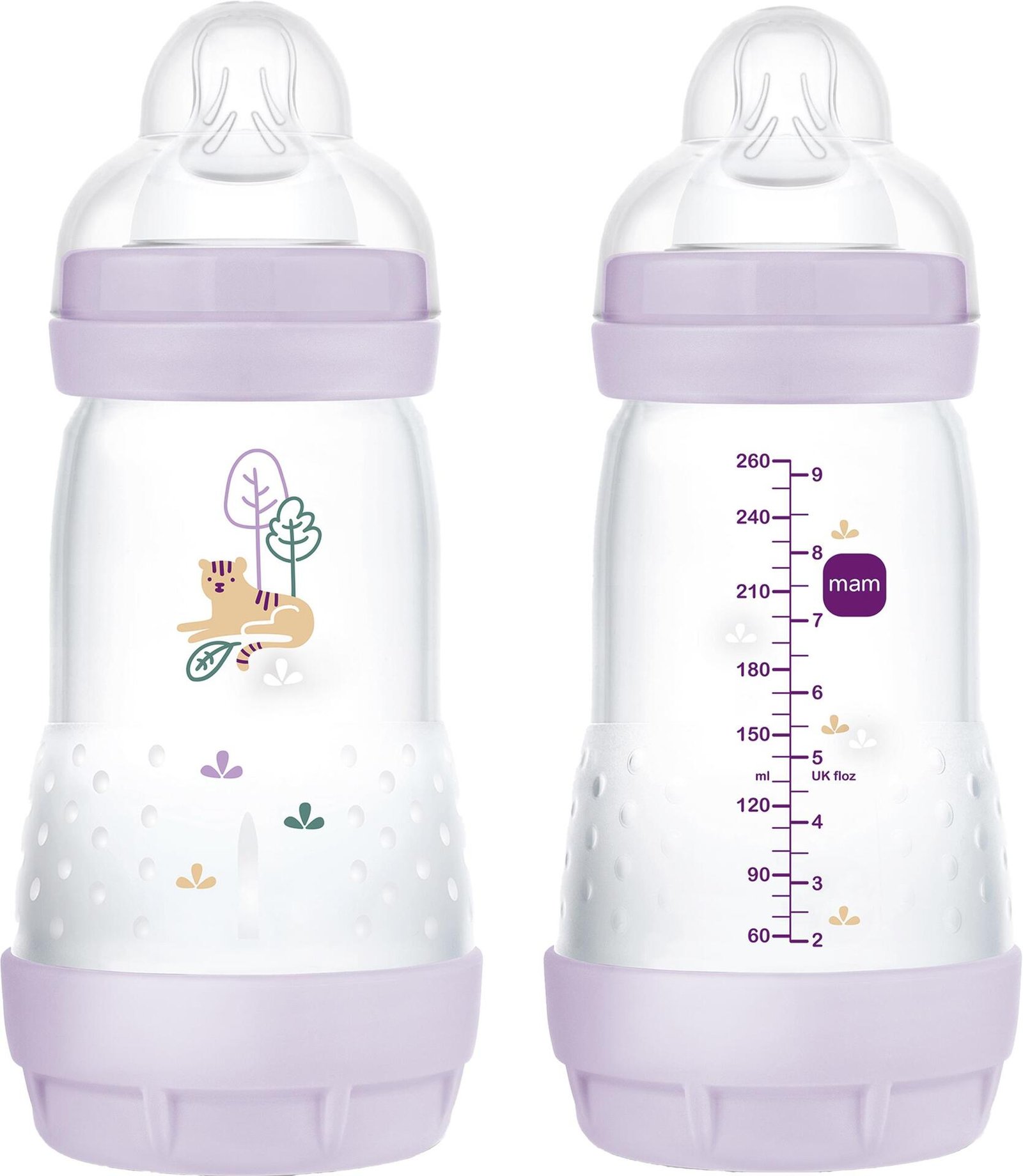 MAM Easy Start Anti-Colic 0+ Månader Nappflaska 260ml Lila 2-pack