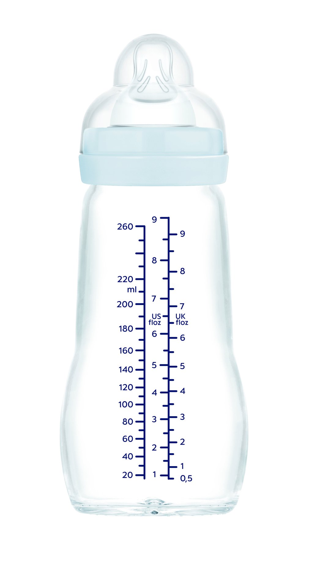 MAM Feel Good Glass Bottle Blue 260 ml 1 st