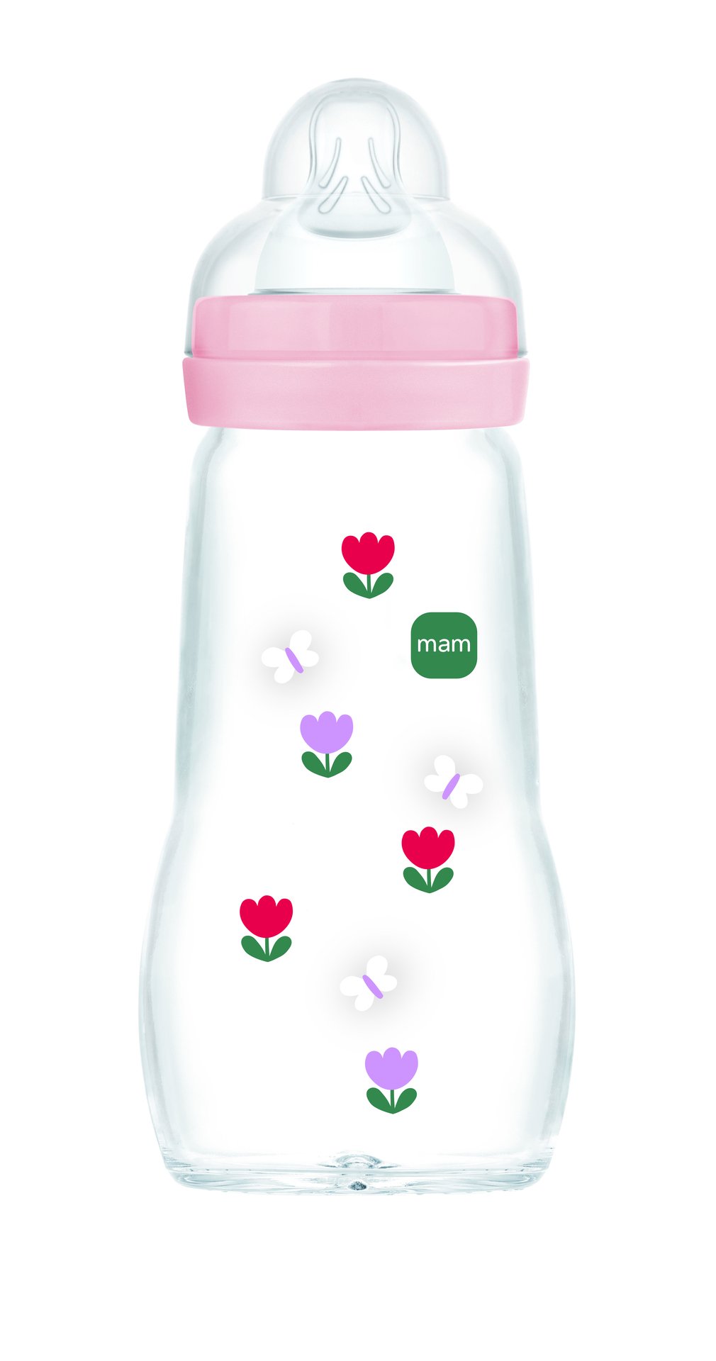 MAM Feel Good Glass Bottle Pink 260 ml 1 st