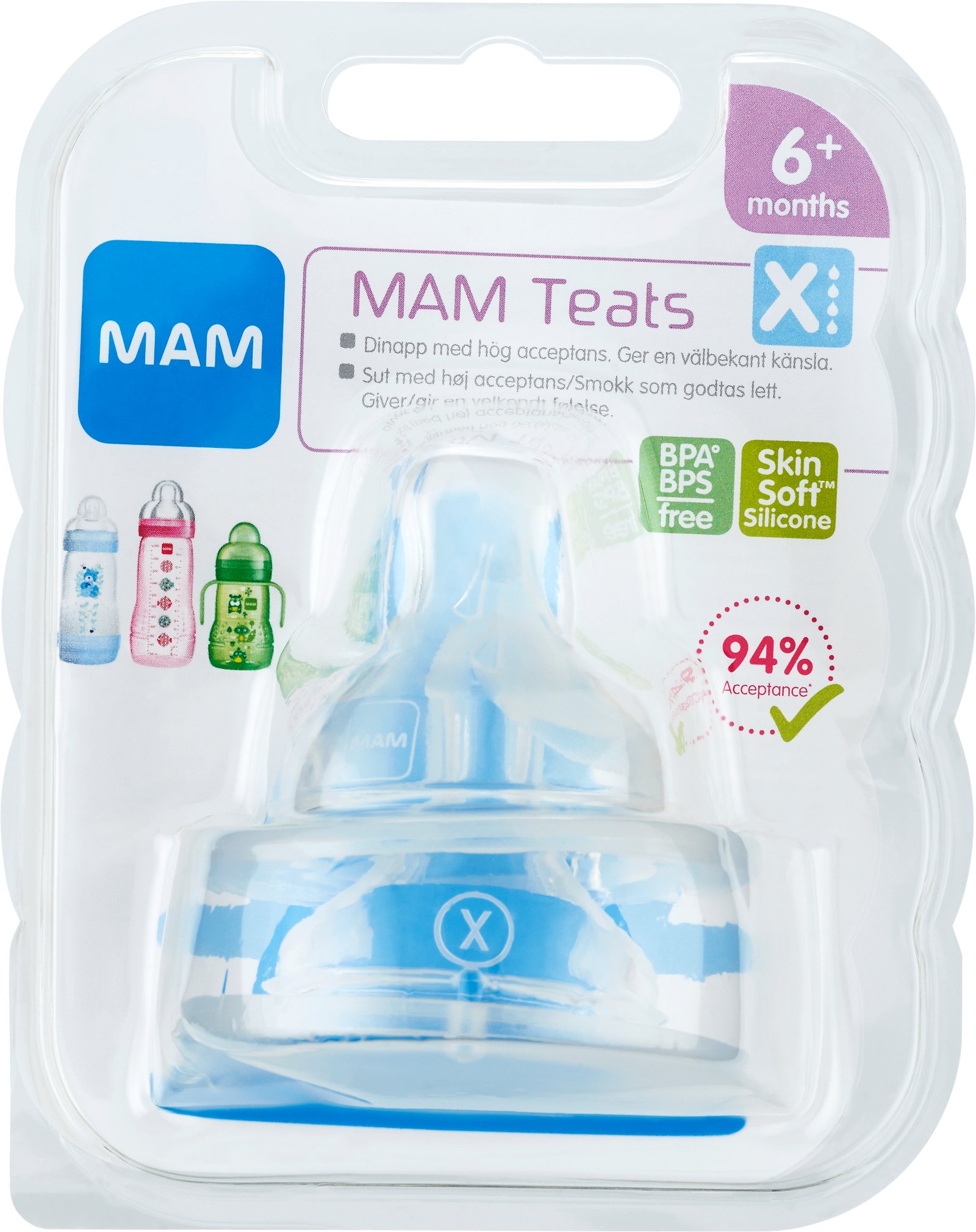 MAM Teat Dinappar Size X 6+ Månader 2 st