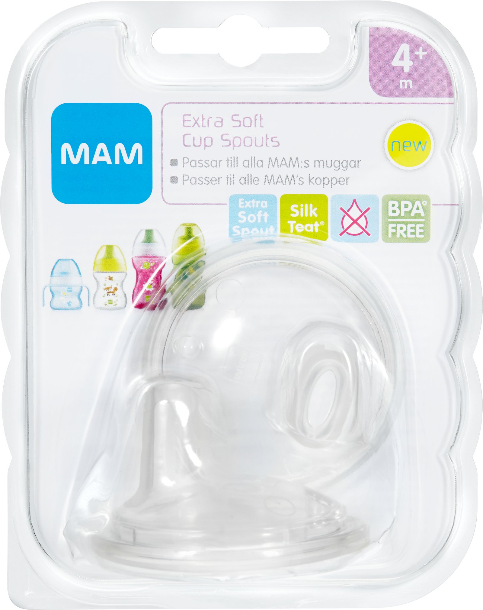 MAM Extra Soft Drickpip 4+ Månader Silikon 2 st