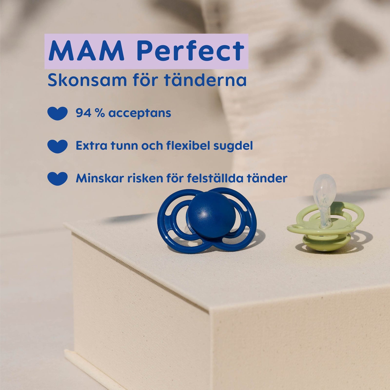 MAM Perfect Night Nappar 6-16 Månader Silikon 2 st - Olika färger