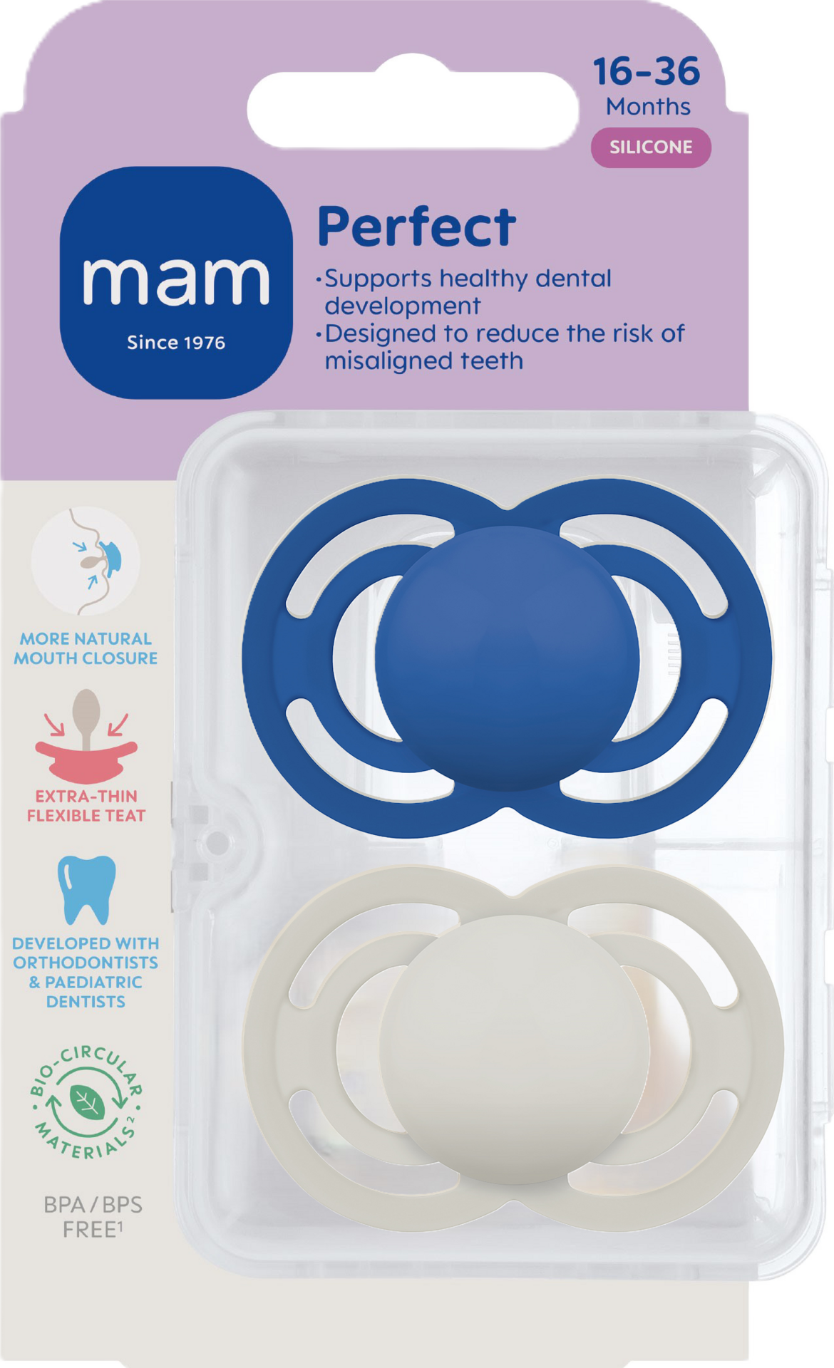 MAM Perfect Nappar 16-36 Månader Silikon 2 st - Olika färger