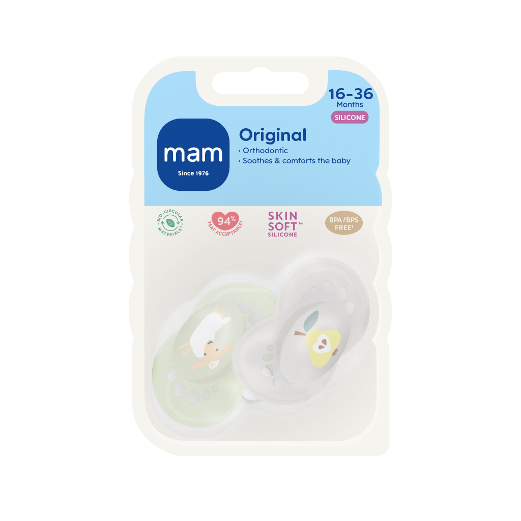 MAM Original Nappar Silikon 16-36 Månader 2 st - Olika färger