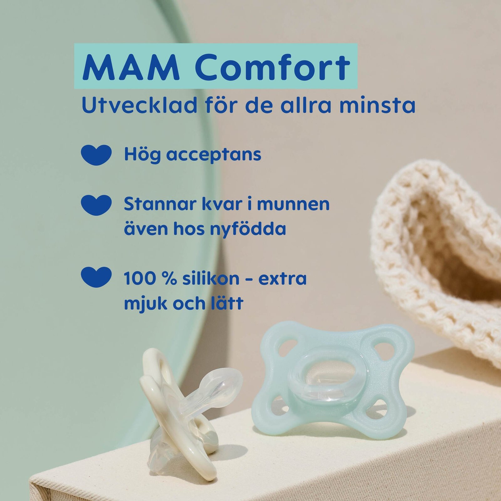 MAM Comfort Newborn 0+ Månader 1 st - Olika färger