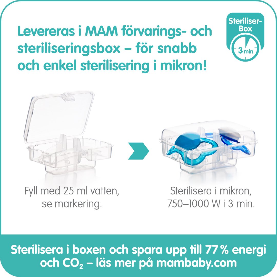 MAM Comfort Newborn Napp 0+ Månader Silikon Blå 1 st