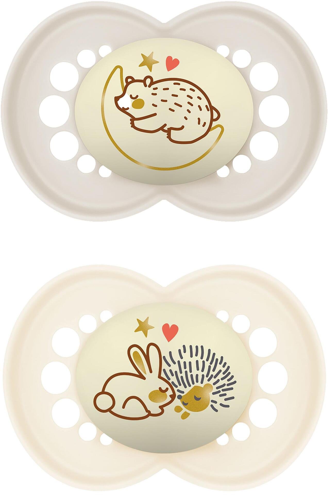 MAM Original Night 6-16 månader Silicone Neutral 2-pack