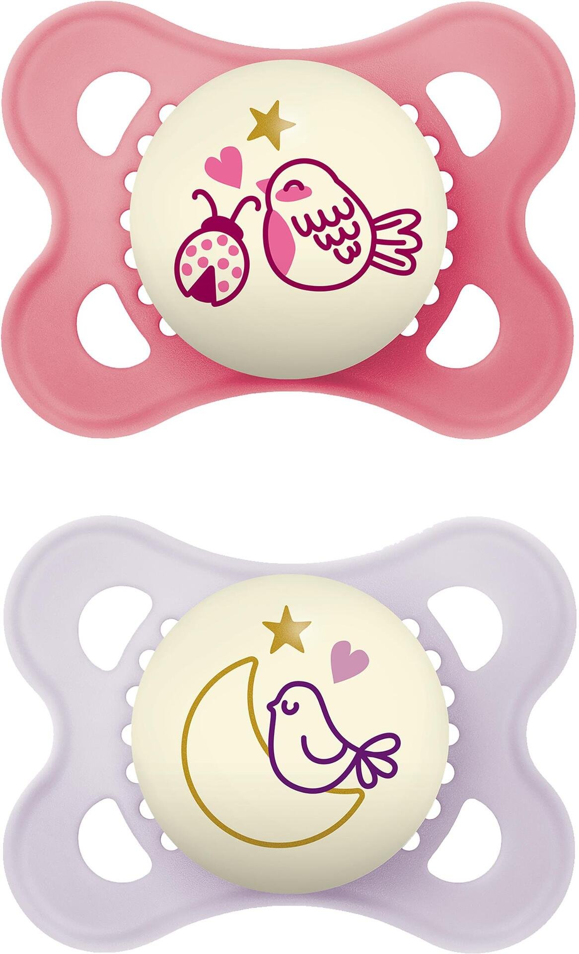 MAM Original Night 0-6 månader Rosa 2-pack