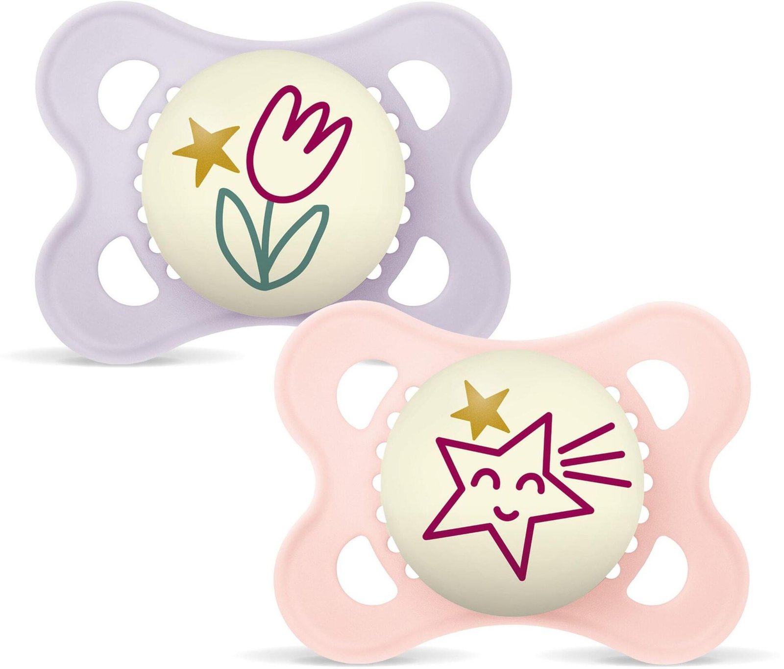 MAM Original Night Silk 0-6m Box V Pink 2 st