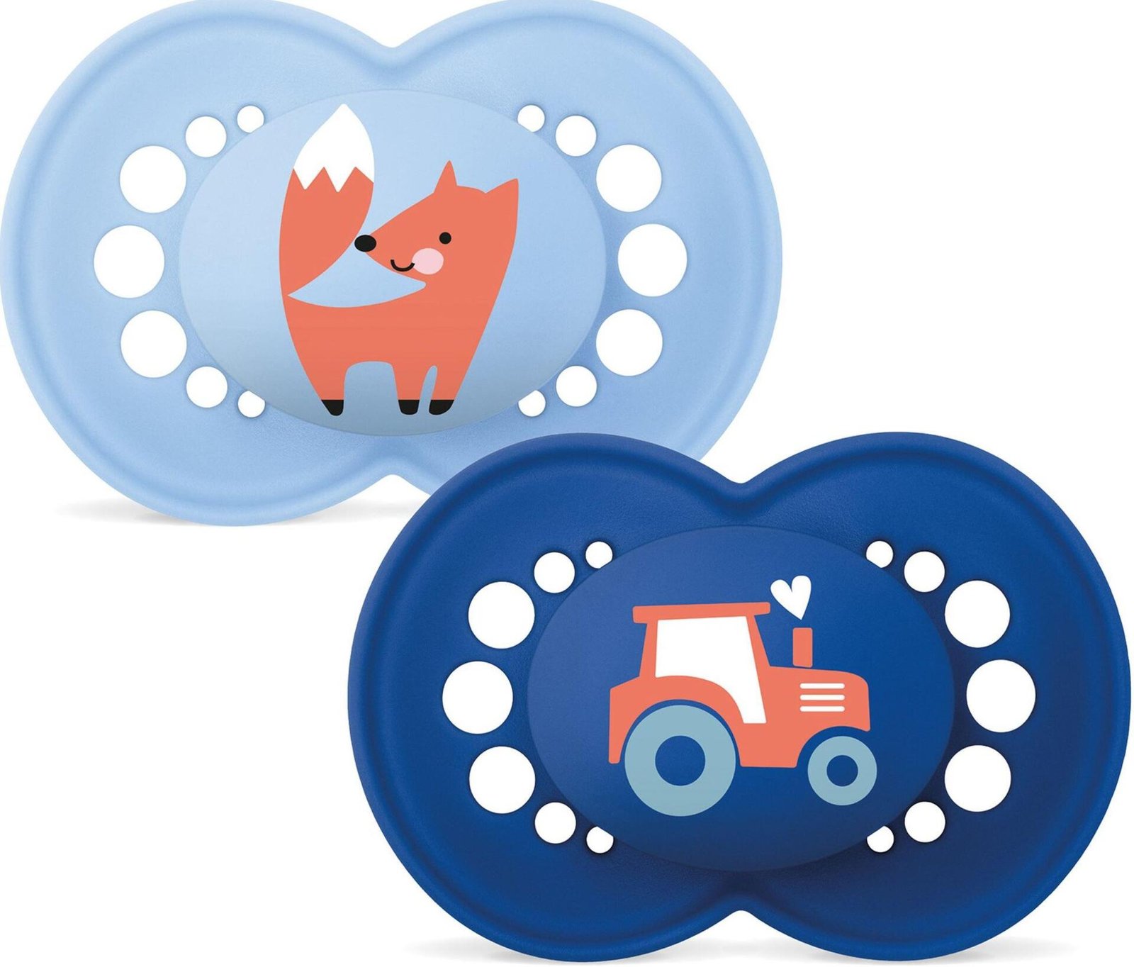 MAM Original Natural Rubber 6-16m Box V Blue 2 st