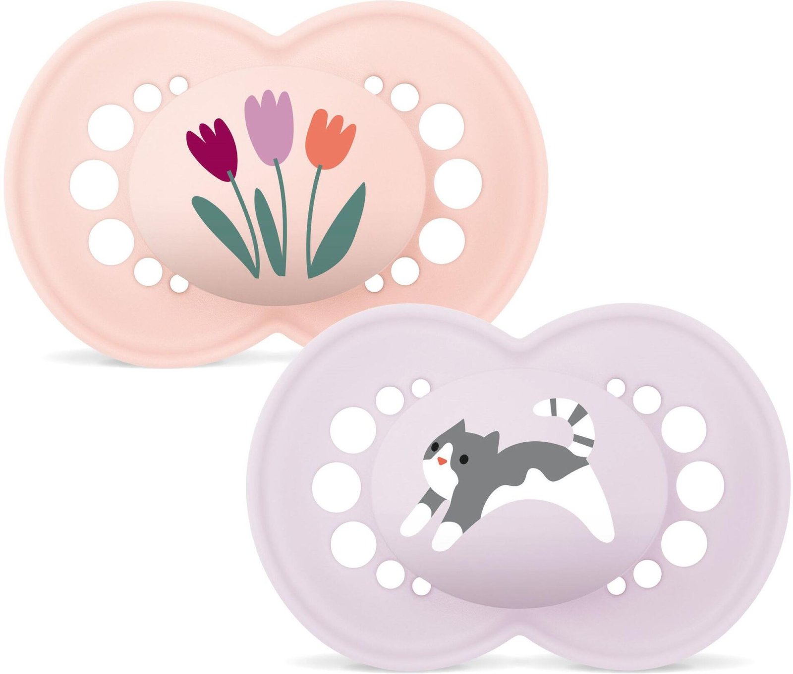 MAM Original Natural Rubber 6-16m Box V Pink 2 st