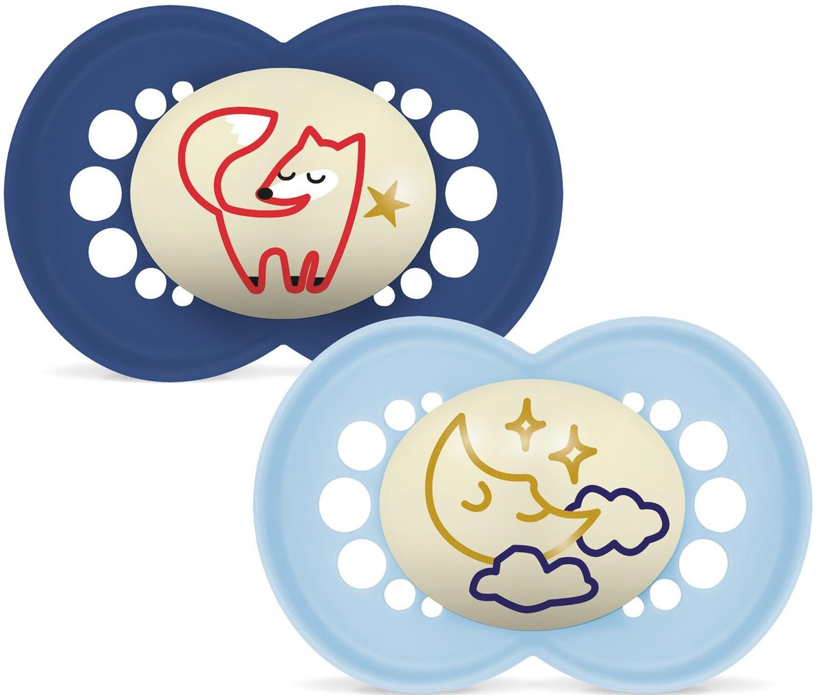 MAM Original Night Silk 6-16m Box V Blue 2 st