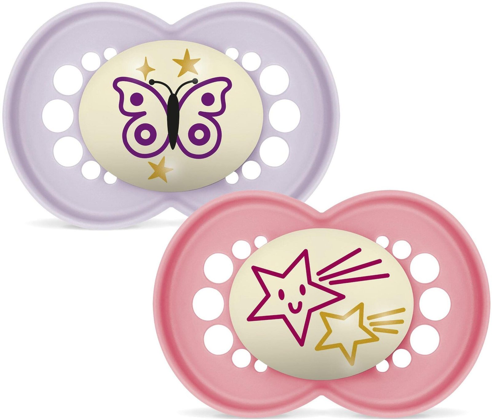 MAM Original Night Silk 6-16m Box V Pink 2 st