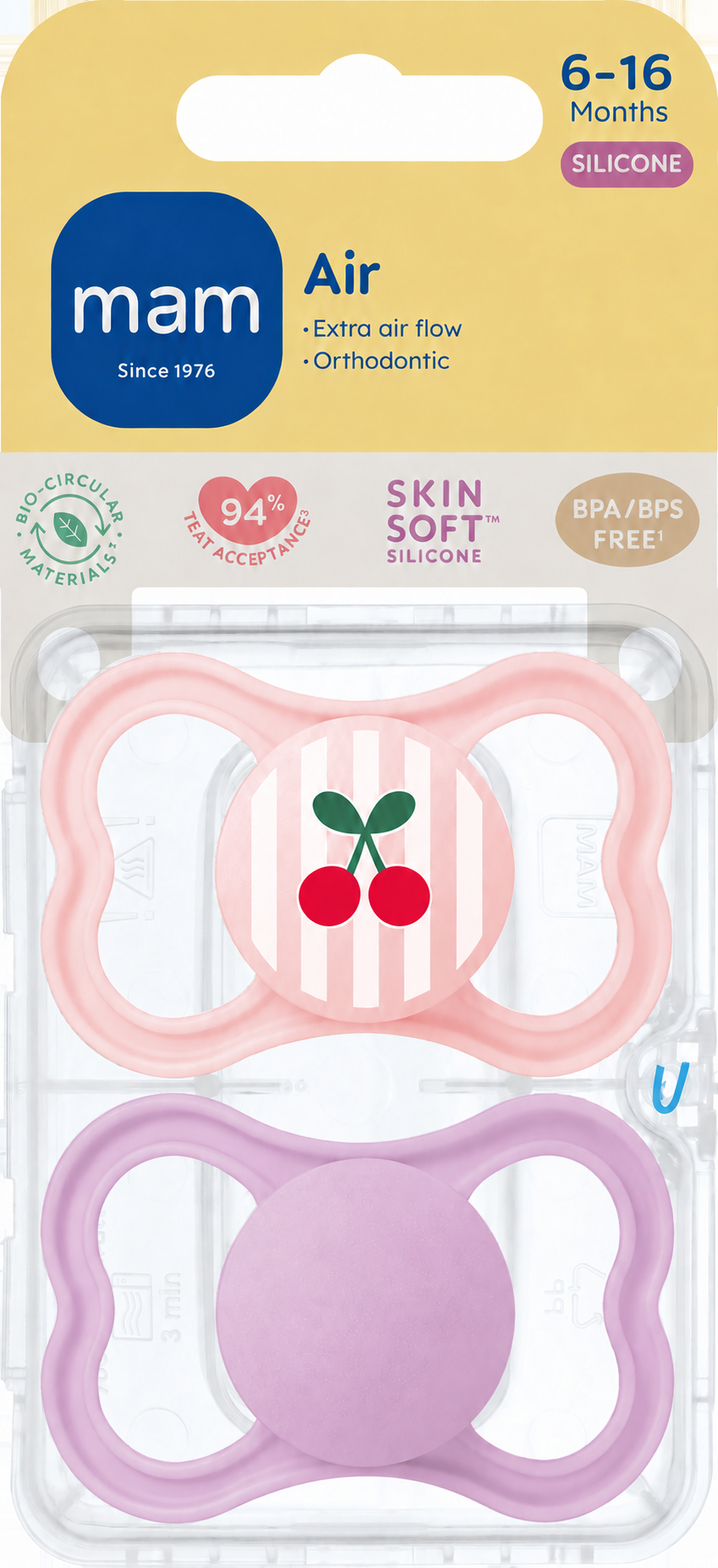 MAM Air 6-16m Sil Garden Party Pink 2 st