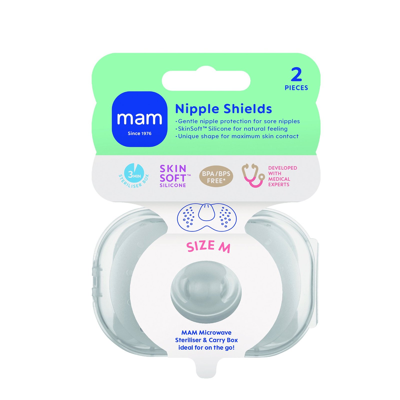 MAM Nipple Shields Amningsnappar Medium 2 st
