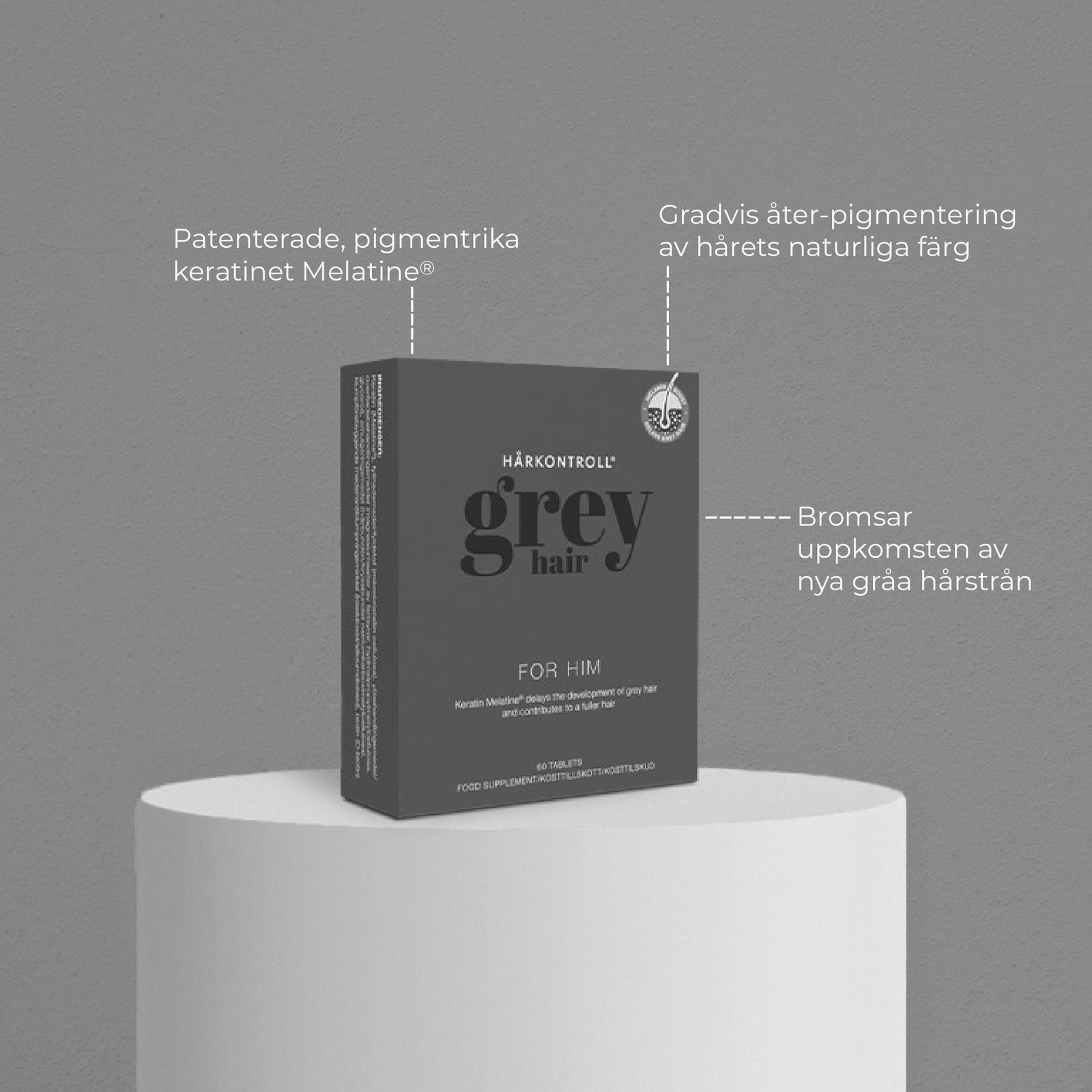 Hårkontroll Grey Hair For Him 60 tabletter