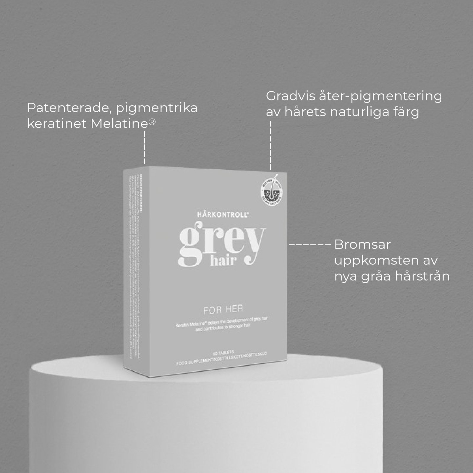 Hårkontroll Grey Hair For Her 60 tabletter
