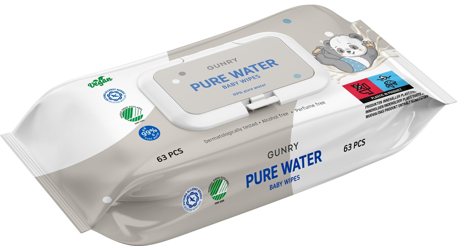 Gunry Pure Water Baby Wipes Våtservetter 63 st