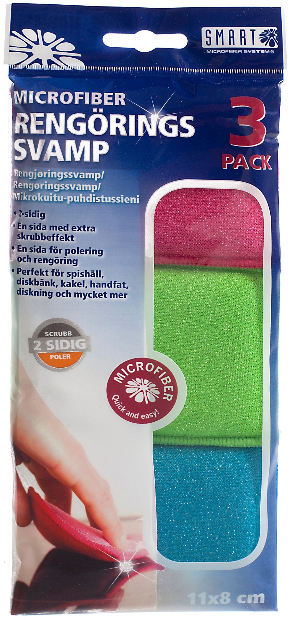 Smart Microfiber Microfiber Rengöringssvamp 3 st