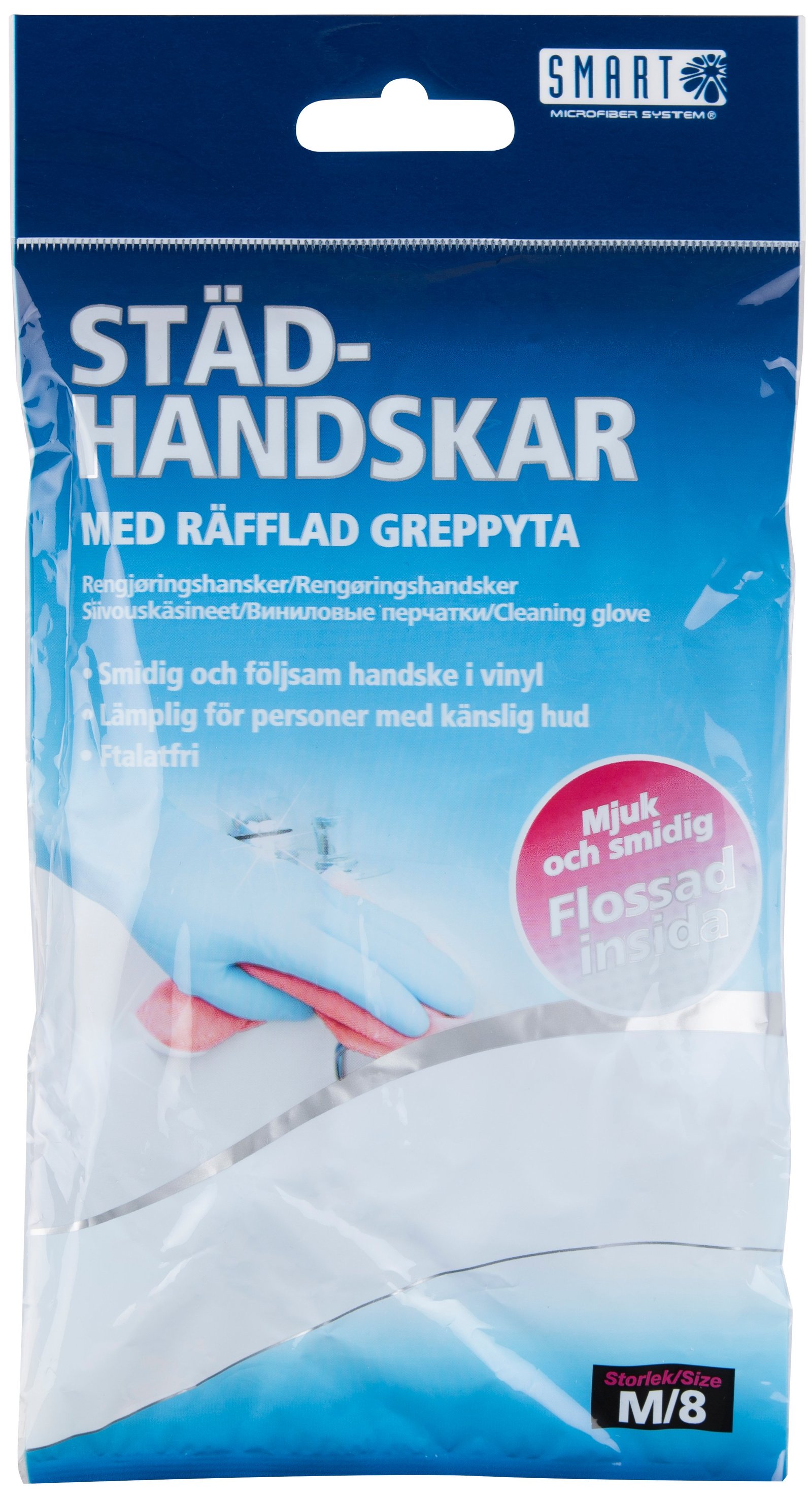 Smart Microfiber Städhandskar Vinyl Medium Blå 2 st
