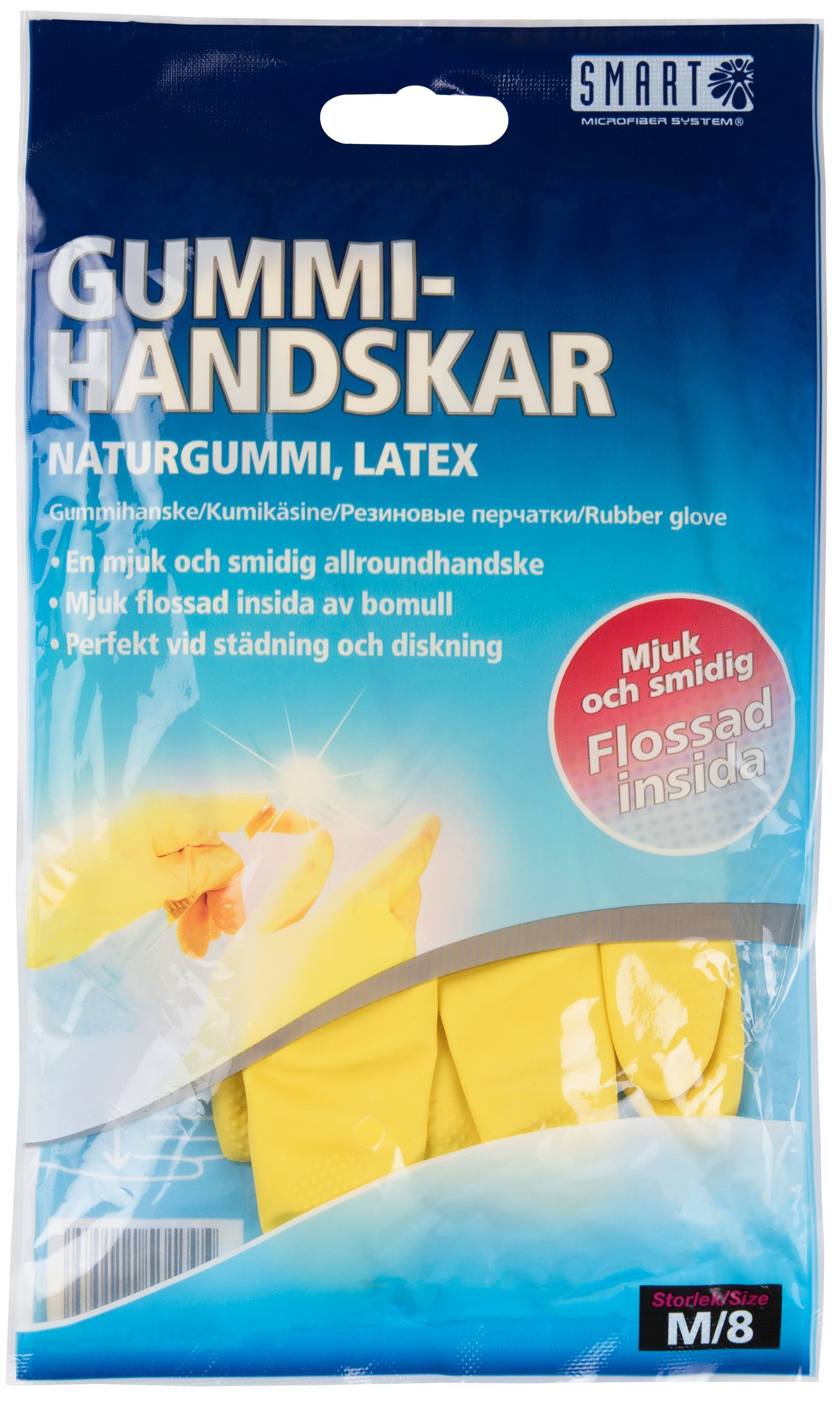 Smart Microfiber Gummihandske 8/M 1 par