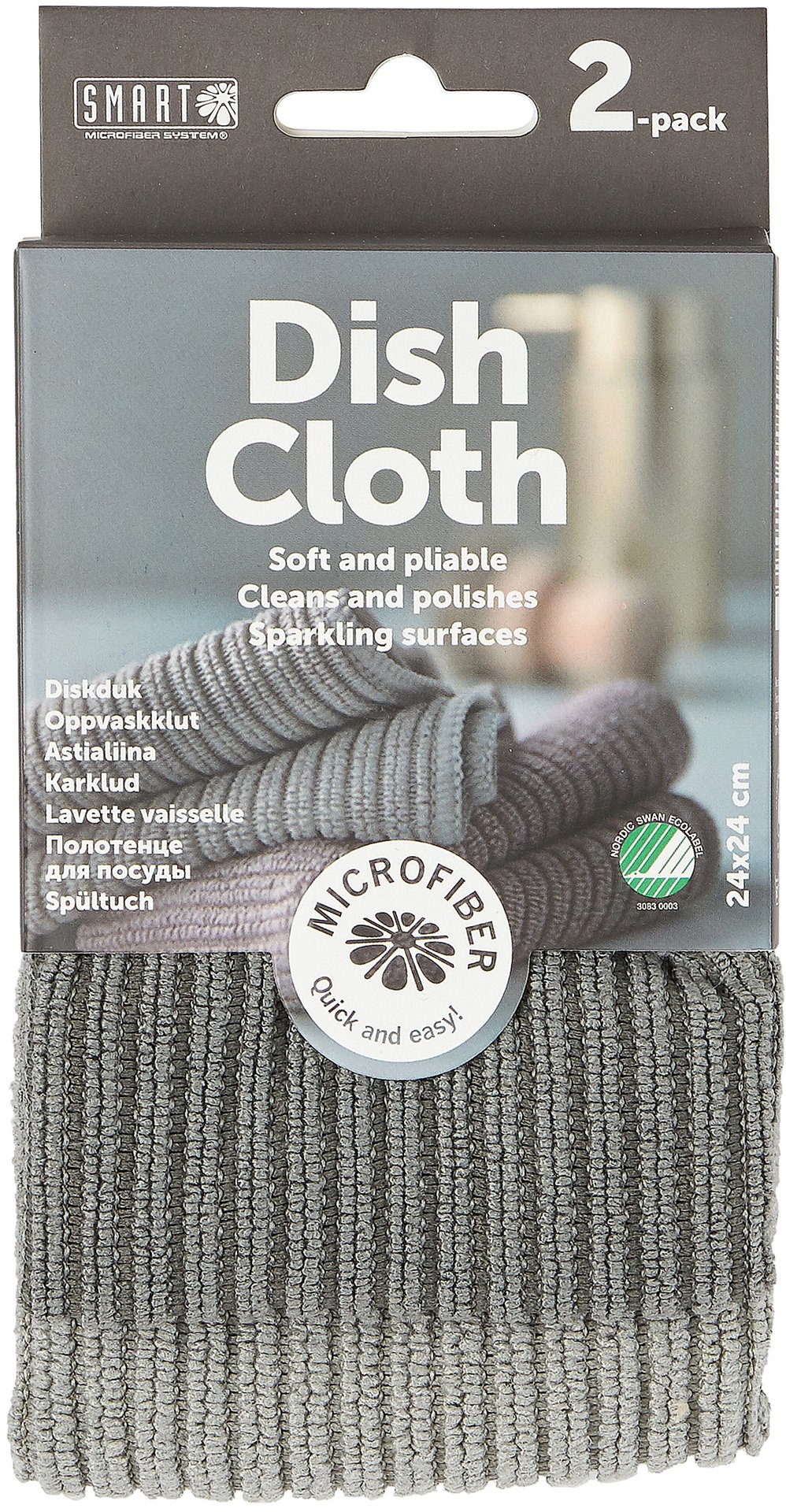 Smart Microfiber Diskduk Grå 2-pack