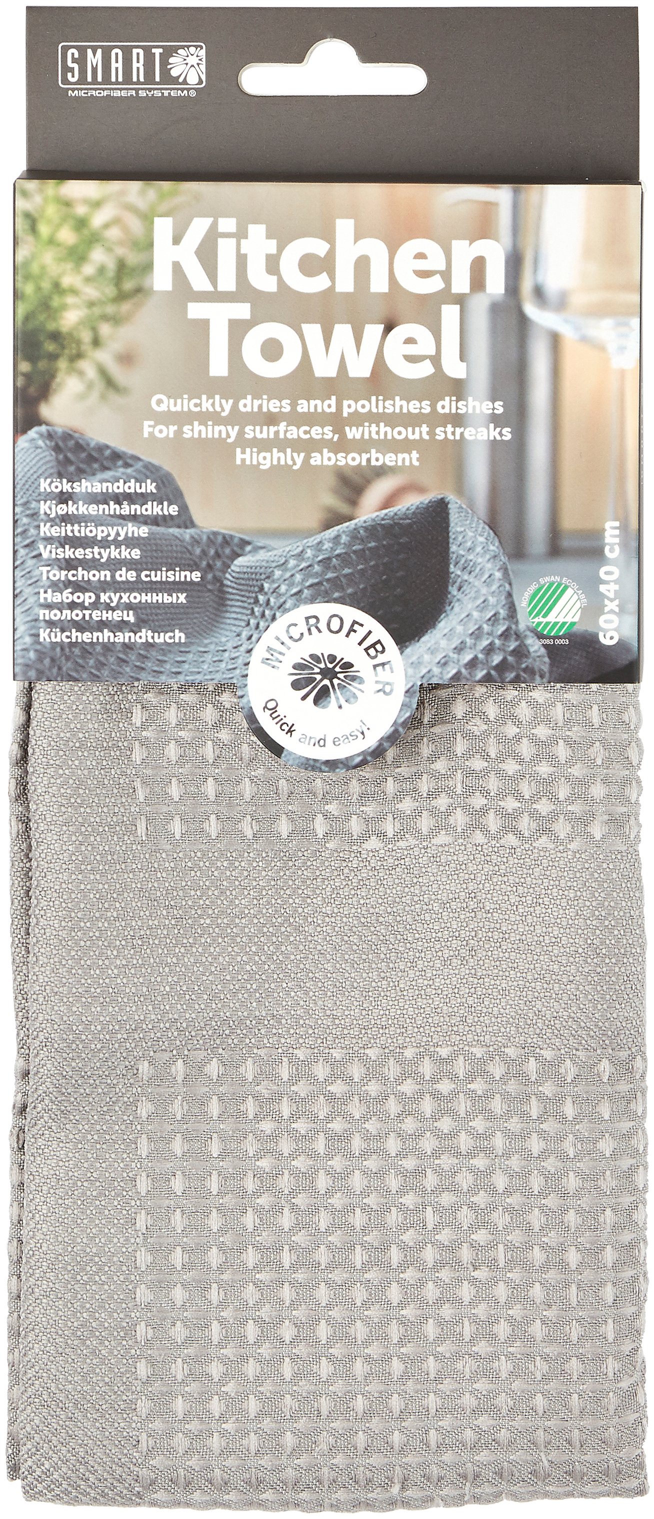 Smart Microfiber Kökshandduk Grå 1 st