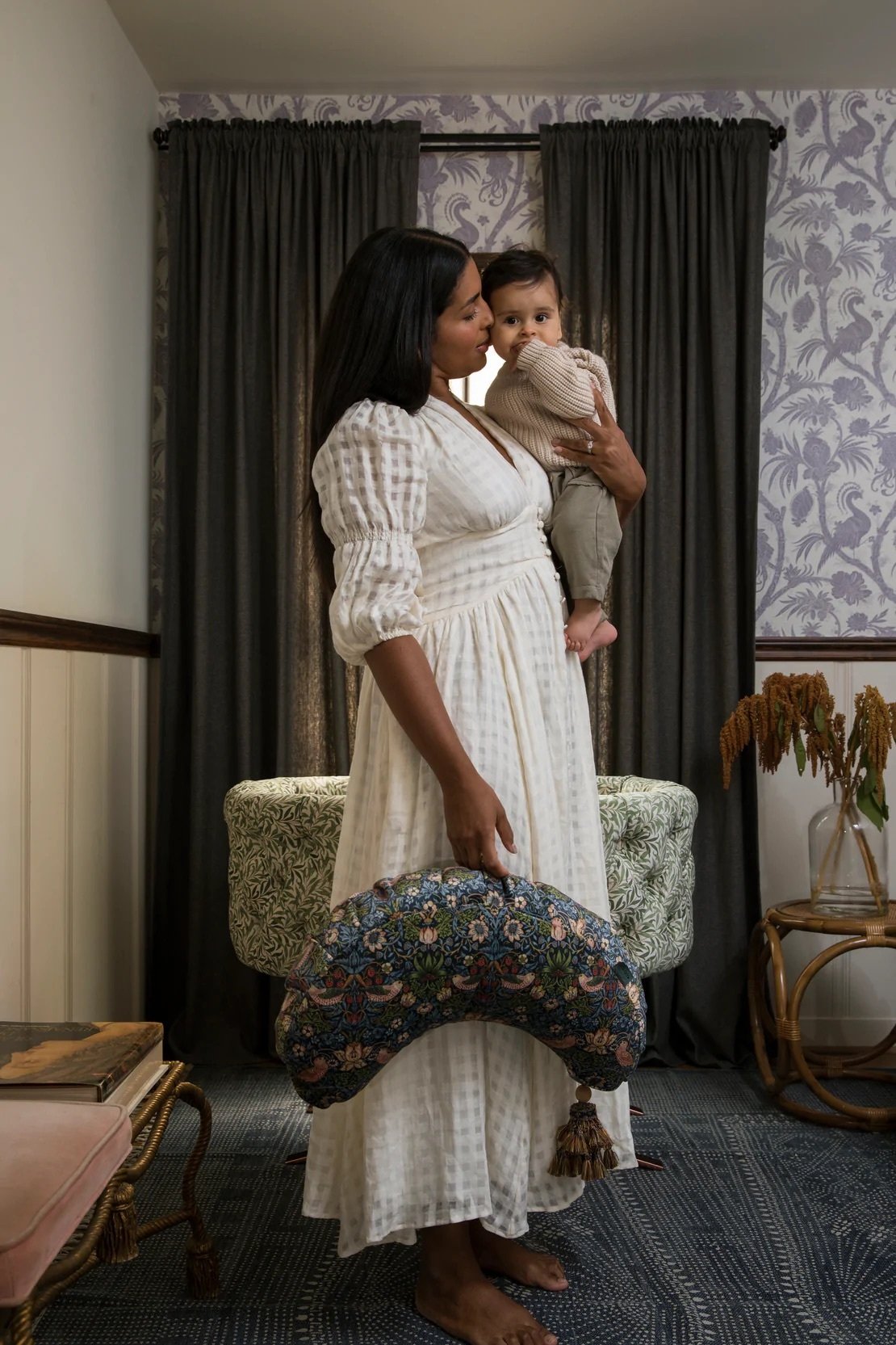 DockATot Nursing Pillow Strawberry Thief (William Morris)