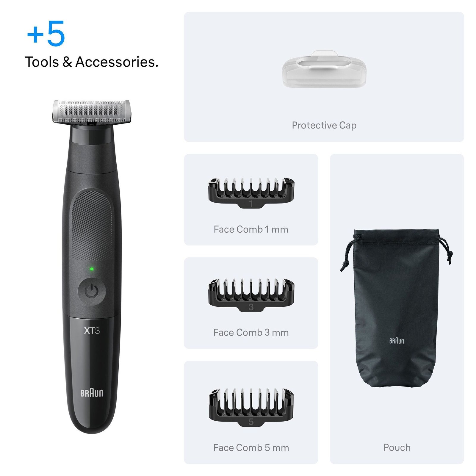 Braun All-in-One Series XT3, +5 Stylingverktyg, XT3100, Svart